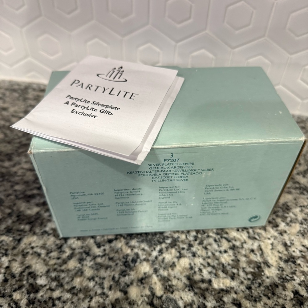 New PartyLite Silver Plated Gemini Tea Light Candle‎ Set - Picture 5 of 5